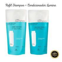 Kit Refil Lumina Shampoo Purificante Cabelos Lisos + Condicionador Protetor