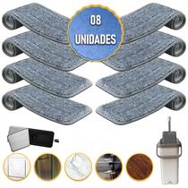 Kit Refil Microfibra para Rodo Mop Flat Retangular Ideal para Limpeza de Cozinha Sala e Escritório