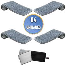 Kit Refil Microfibra para Rodo Mop Flat Retangular Ideal para Limpeza de Cozinha Sala e Escritório
