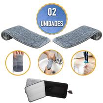Kit Refil Microfibra para Rodo Mop Flat Retangular Ideal para Limpeza de Cozinha Sala e Escritório