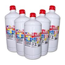 Kit Refil para bolha de sabão líquido 5 litros Bubble para máquina de fazer bolhas, atóxica e perfumada Kit Refil para bolha de sabão líquido 5 litros Bubble para máquina de fazer bolhas, atóxica e perfumada