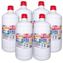 Kit Refil para bolha de sabão líquido 6 litros Bubble para máquina de fazer bolhas, atóxica e perfumada