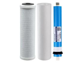 Kit Refil Polipropileno Carvão Block Membrana Osmose 50Gpd Kit Refil Polipropileno Carvão Block Membrana Osmose 50Gpd