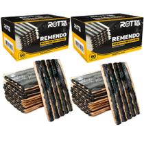 Kit Refil Remendo Preto com 2 Caixas Para Pneu Sem Câmara Macarrão 120 Unidades - Rotta 376