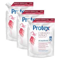 Kit Refil Sabonete Íntimo Líquido Protex Delicate Care 140ml com 3 unidades