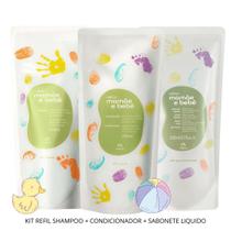 Kit Refil Shampoo + Condicionador + Sabonete Líquido Mamãe Bebê (3 produtos)