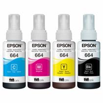 Kit Refil Tinta Originais Epson T664 P/ Impressoras L110 L200 L355 L365 L375 L380 L395 L396 L495 L555 L1300