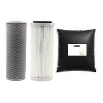 Kit Refil Tira Ferro Carbon Block Plissado Zeo Big Blue 10 Branco