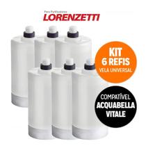 Kit Refil Vela 6 Filtro Acquabella Vitalle Lorenzetti Rv01