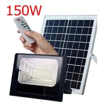 Kit Refletor 150W + Painel Solar Led Branco Frio IP66 com Controle Remoto