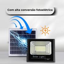 Kit Refletor 350W Placa Solar Branco Frio 6500K IP67 Placa Solar Holofote Quintal Externo Kit Refletor 350W Placa Solar Branco Frio 6500K IP67 Placa Solar Holofote Quintal Externo