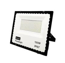 Kit Refletor LED 100W Mini Holofote Branco Frio IP67 Bivolt Iluminação Externa Alta Potência