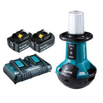 Kit Refletor Led para Área Trabalho DML810 Makita 2 Bat 5.0Ah Carregador DC18RD