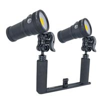 Kit Refletor Mergulho 2 Lanternas Potencia 7000 Lms Suporte