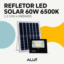 Kit Refletor Solar Led Com Sensor 60w 6500k Branco Frio 110v 220v Ip65 Até 12h Preto Alut By Avant