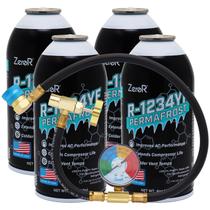 Kit reforçador de desempenho do ar-condicionado ZeroR R1234YF 4x113 ml mangueira de 61 cm Kit reforçador de desempenho do ar-condicionado ZeroR R1234YF 4x113 ml mangueira de 61 cm