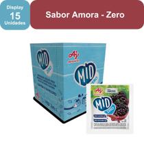 Kit Refresco em Pó MID ZERO Sabor Amora Com 15 Unidades de 8g