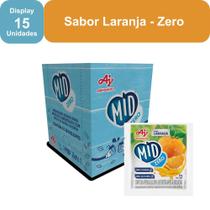 Kit Refresco em Pó MID ZERO Sabor Laranja Com 15 Unidades de 10g