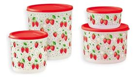 Kit Refri Line Morango 4 Peças Completo Tupperware Kit Refri Line Morango 4 Peças Completo Tupperware
