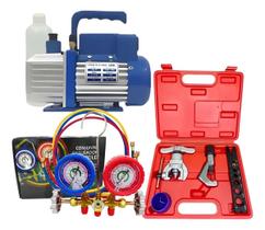 Kit Refrigeração Ar Condicionado Bomba De Vácuo E Manifold R22 R32 R404 R410