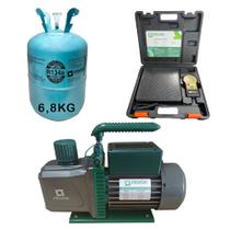 Kit Refrigeração Bomba de vácuo 5 cfm + R134a 6,8kg + Balança Digital 100kg