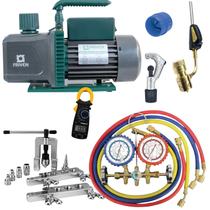 Kit Refrigeração com Bomba de Vácuo Duplo estagio e Manifold