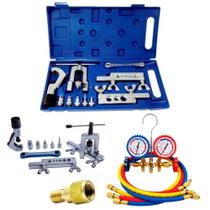 Kit Refrigeração com Flangeador Manifold R22, R134, R404 e R407 e Adaptador R410a