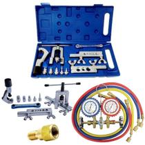 Kit Refrigeração com Flangeador Manifold R22, R134, R404 e R407 e Adaptador R410a