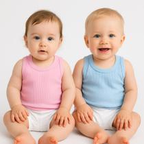 Kit Regata Camiseta Blusa Bebê Infantil Malha Roupa Menina M Algodão Kit 5 unidades Sortido Leve Verão Calor