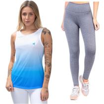 Kit Regata Feminina Esporte Treino Calça Legging UV50 Leve e Confortável Caminhada Fitness Térmica