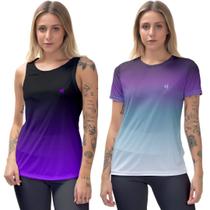 Kit Regata fitness cavada Camiseta dry para musculação treinos Caminhada