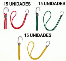 Kit Reggae 45 Elásticos Extensor Borracha Lona 3 Cores