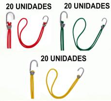 Kit Reggae 60 Elásticos Extensor Borracha Lona 3 Cores