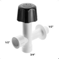 Kit Registro 3/4" X 1/2" p/ Maq. de Lavar c/ Volante C/ 12