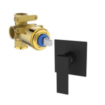 Kit Registro Monocomando base conexão 3/4 com Acabamento para registro Monocomando base padrão Deca Alta e Baixa Pressão Quadrado Alavanca Preto Fosco