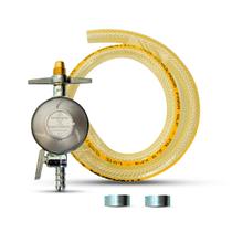 Kit Registro Regulador Gás Botijão P13 Com Mangueira 1,20M