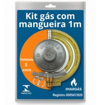 Kit Registro Regulador Gás de Cozinha para Botijão P13 Com Mangueira 1m e 2 Abraçadeiras Kit Registro Regulador Gás de Cozinha para Botijão P13 Com Mangueira 1m e 2 Abraçadeiras