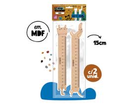 Kit regua escolar c/2 15cm pets
