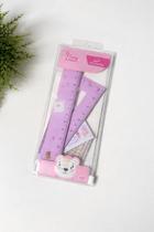 Kit régua geométrica de pvc 4 peças rosa