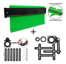 Kit Régua Medição Corte Piso + Gabarito modela Contornos
