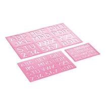 Kit régua normógrafo Acrinil, régua escolar de letras, escolha a cor desejada Kit régua normógrafo Acrinil, régua escolar de letras, escolha a cor desejada