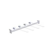 Kit - Régua Para Gôndola Ponta 73cm + 4 Ganchos Simples Branco - Sa Gondolas Kit - Régua Para Gôndola Ponta 73cm + 4 Ganchos Simples Branco - Sa Gondolas