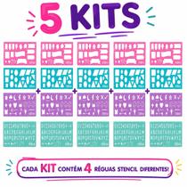 Kit Régua Stencil Fun com 4 Unidades -Tilibra -