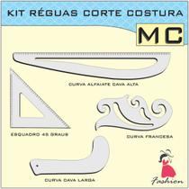 Kit Réguas Corte Costura Modelagem Alfaiate 8036 Acril Fenix