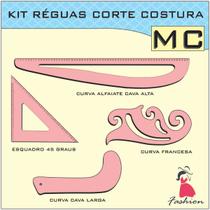 Kit Réguas Corte Costura Modelagem Alfaiate 8036 MDF Fenix