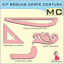 Kit Réguas Corte Costura Modelagem Alfaiate 8036 MDF Fenix