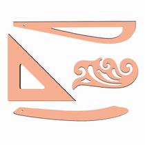 Kit réguas corte costura modelagem MDF costura SN Fenix Kit réguas corte costura modelagem MDF costura SN Fenix