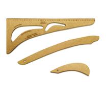 Kit Réguas Curva e Cavas Costura Profissional Modelagem 3 pç