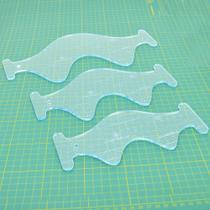 Kit Réguas para Quilting Modelo Ondas - 3 Tamanhos