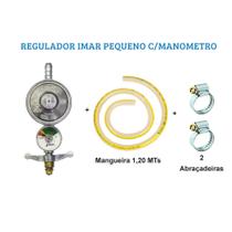 Kit Regulador Registro c/ Manometro Gás De Cozinha Completo Imar